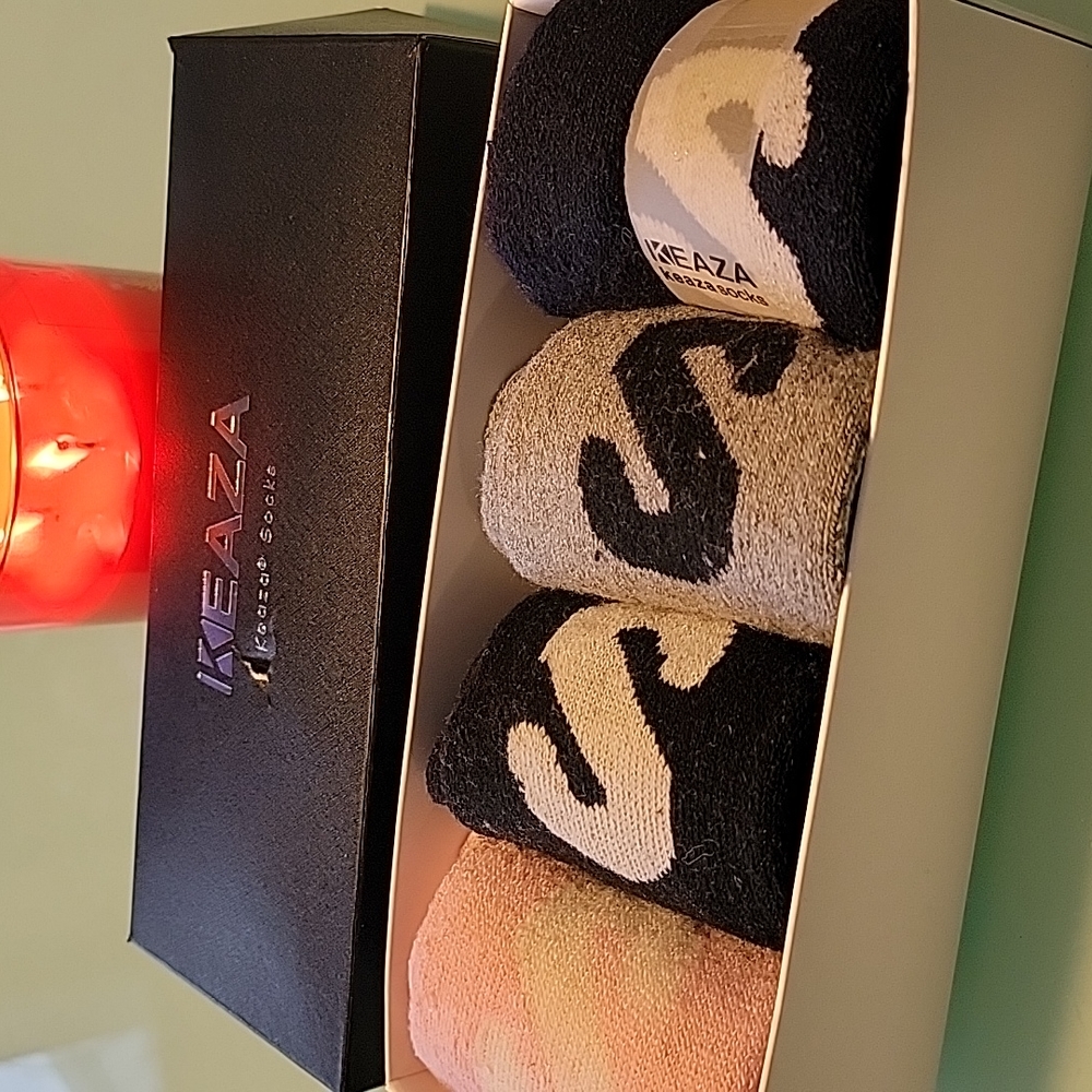 KEAZA SOCKS. Initialed "S" a